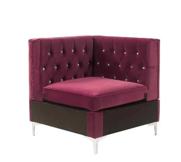 Jaszira Burgundy Velvet Modular Sofa Units / Create your own Style - Ornate Home