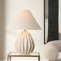 Javary Matte Beige Table Lamp - Ornate Home