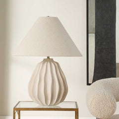 Javary Matte Beige Table Lamp - Ornate Home