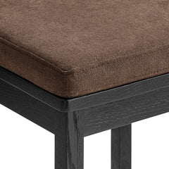 Jax Black/Cocoa Oak Wood Counter Stool With Wavy Razor Back and Cushion - Ornate Home