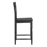 Jax Black Oak Wood Counter Stool With Wavy Razor Back - Ornate Home