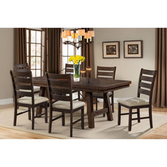 Jax Cherry 7-Piece Dining Set with Table, 6 Ladder Side Chairs - Ornate Home