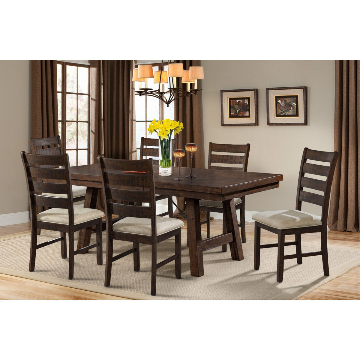Jax Cherry Ladder Back Side Chair (Set of 2) - Ornate Home