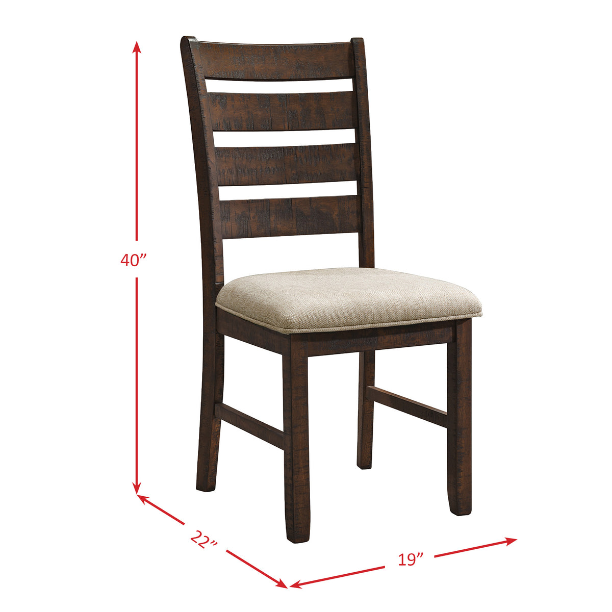 Jax Cherry Ladder Back Side Chair (Set of 2)