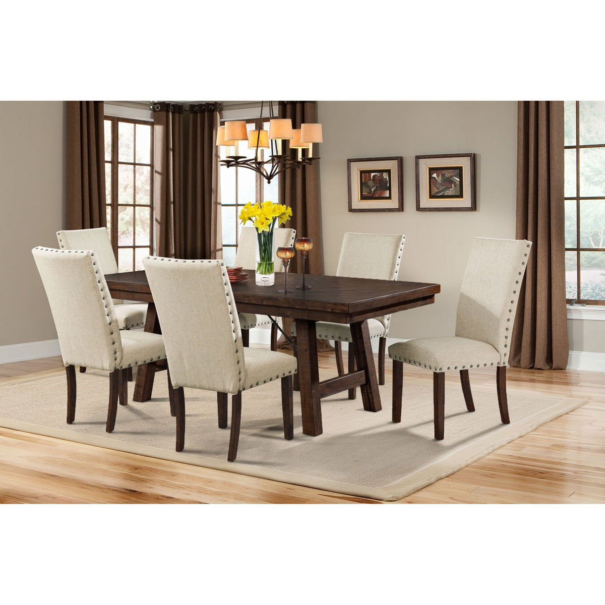Jax Cherry Upholstery Back Side Chair (Set of 2) - Ornate Home
