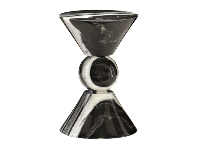 Jax Honed Black-White Accent Table - Ornate Home