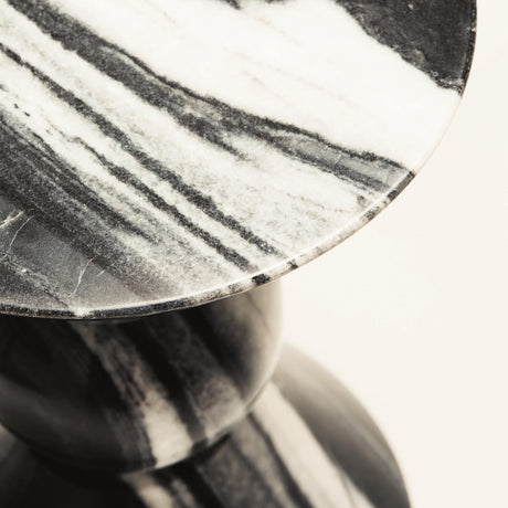 Jax Honed Black-White Accent Table - Ornate Home