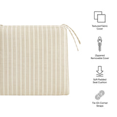 Jax Oatmeal Stripe Fabric Dining Chair Seat Cushion - Ornate Home