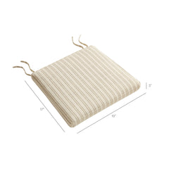 Jax Oatmeal Stripe Fabric Dining Chair Seat Cushion - Ornate Home