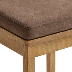 Jax Weathered Oak/Cocoa Oak Wood Counter Stool With Wavy Razor Back and Cushion - Ornate Home