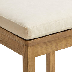 Jax Weathered Oak/Linen Oak Wood Counter Stool With Wavy Razor Back and Cushion - Ornate Home