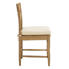 Jax Weathered Oak/Linen Oak Wood Dining Chair With Wavy Razor Back and Cushion (Set of 2) - Ornate Home