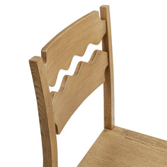 Jax Weathered Oak Wood Bar Stool With Wavy Razor Back - Ornate Home