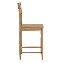 Jax Weathered Oak Wood Counter Stool With Wavy Razor Back - Ornate Home