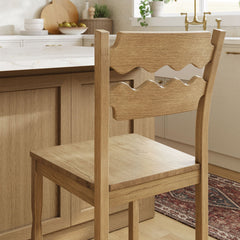Jax Weathered Oak Wood Counter Stool With Wavy Razor Back - Ornate Home