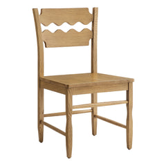 Jax Weathered Oak Wood Dining Chair With Wavy Razor Back (Set of 2) - Ornate Home