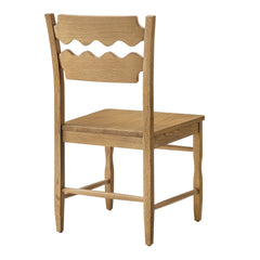 Jax Weathered Oak Wood Dining Chair With Wavy Razor Back (Set of 2) - Ornate Home
