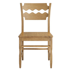 Jax Weathered Oak Wood Dining Chair With Wavy Razor Back (Set of 2) - Ornate Home