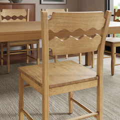 Jax Weathered Oak Wood Dining Chair With Wavy Razor Back (Set of 2) - Ornate Home