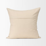Jaxon Beige/Black 22x22 Striped Cotton-Linen Square Pillow Cover with Down Filler (Set of 2) - Ornate Home