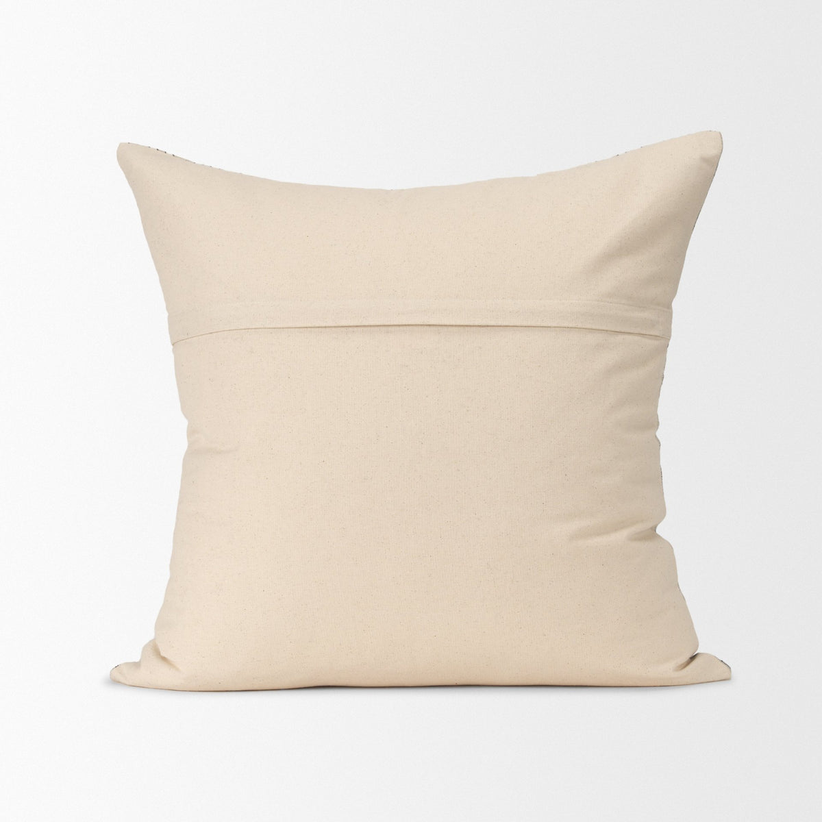 Jaxon Beige/Black 22x22 Striped Cotton-Linen Square Pillow Cover with Down Filler (Set of 2) - Ornate Home