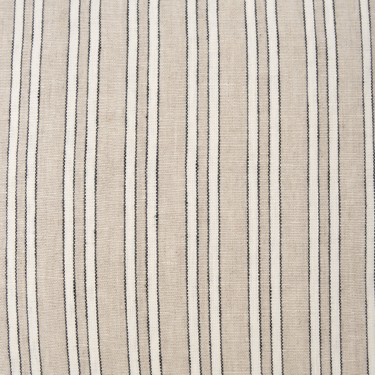 Jaxon Beige/Black 22x22 Striped Cotton-Linen Square Pillow Cover with Down Filler (Set of 2) - Ornate Home