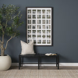 Jaxon Beige/Black 22x22 Striped Cotton-Linen Square Pillow Cover with Down Filler (Set of 2) - Ornate Home