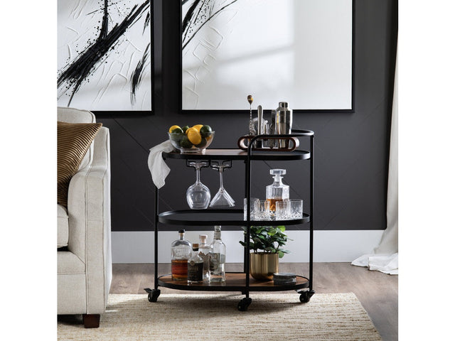 Jaxon Brown/Black Bar Cart - Ornate Home