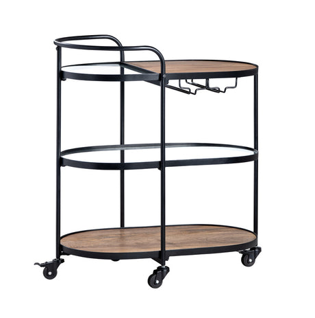 Jaxon Brown/Black Bar Cart - Ornate Home