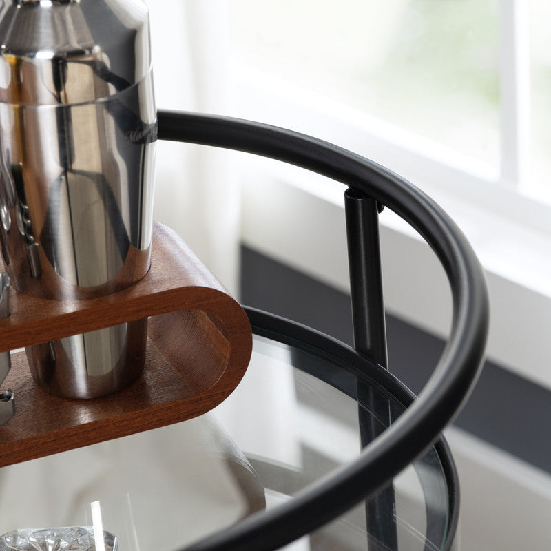 Jaxon Brown/Black Bar Cart - Ornate Home