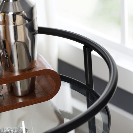 Jaxon Brown/Black Bar Cart - Ornate Home