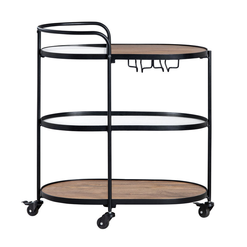 Jaxon Brown/Black Bar Cart - Ornate Home