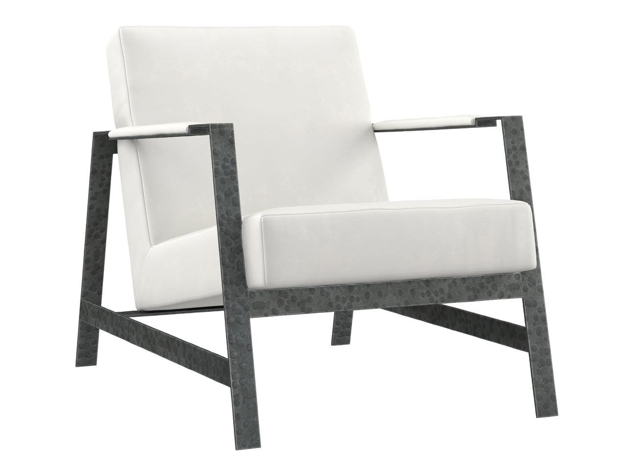 Jaxson White/Cream Leather Chair - Ornate Home