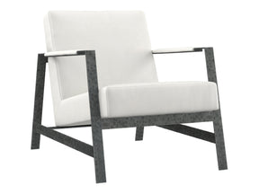Jaxson White/Cream Leather Chair - Ornate Home
