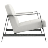 Jaxson White/Cream Leather Chair - Ornate Home