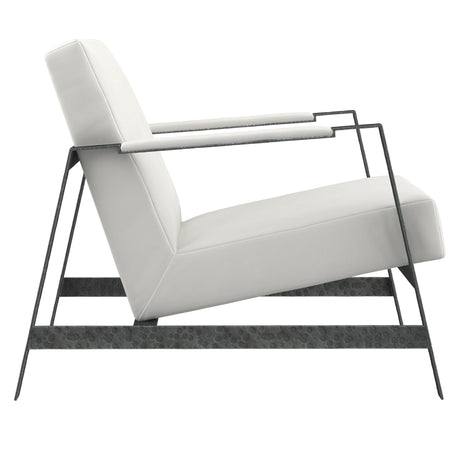 Jaxson White/Cream Leather Chair - Ornate Home