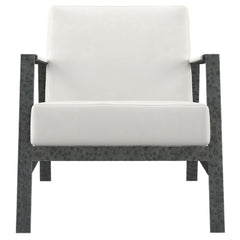 Jaxson White/Cream Leather Chair - Ornate Home
