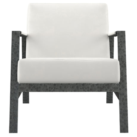 Jaxson White/Cream Leather Chair - Ornate Home