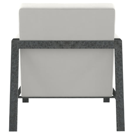 Jaxson White/Cream Leather Chair - Ornate Home