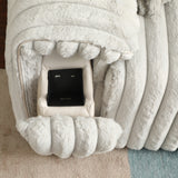 Jaya Mondo Gray Corduroy Power Motion Sofa w/Sleeper & USB Port - Ornate Home