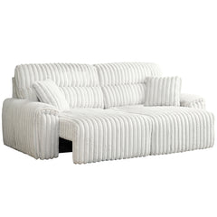 Jaya Mondo Gray Corduroy Power Motion Sofa w/Sleeper & USB Port - Ornate Home