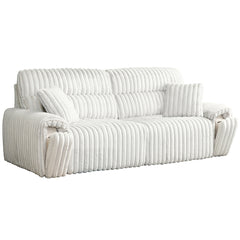 Jaya Mondo Gray Corduroy Power Motion Sofa w/Sleeper & USB Port - Ornate Home