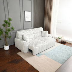 Jaya Mondo Gray Corduroy Power Motion Sofa w/Sleeper & USB Port - Ornate Home
