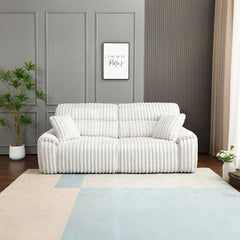 Jaya Mondo Gray Corduroy Power Motion Sofa w/Sleeper & USB Port - Ornate Home