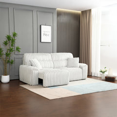 Jaya Mondo Gray Corduroy Power Motion Sofa w/Sleeper & USB Port - Ornate Home