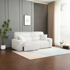 Jaya Mondo Gray Corduroy Power Motion Sofa w/Sleeper & USB Port - Ornate Home