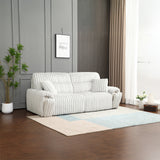 Jaya Mondo Gray Corduroy Power Motion Sofa w/Sleeper & USB Port - Ornate Home