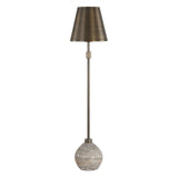 Jaycee Brass/Brown/Gray Dark Travertine Buffet Lamp - Ornate Home