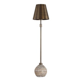 Jaycee Brass/Brown/Gray Dark Travertine Buffet Lamp - Ornate Home