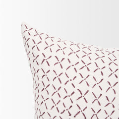 Jayden Cream 14x26 with Merlot Print Linen Lumbar Pillow Cover